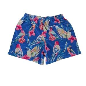 Chubbies P.E. Shorts Men M Parrots Tropical Birds AOP 5.5" Lined Perforated Mesh